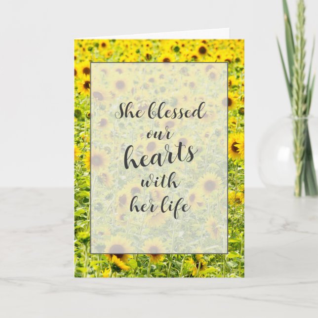 Sunflower Field Sympathy  Card (Front)