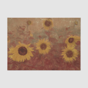 Sunflower Field Texture Rust Yellow Decoupage Tissue Paper