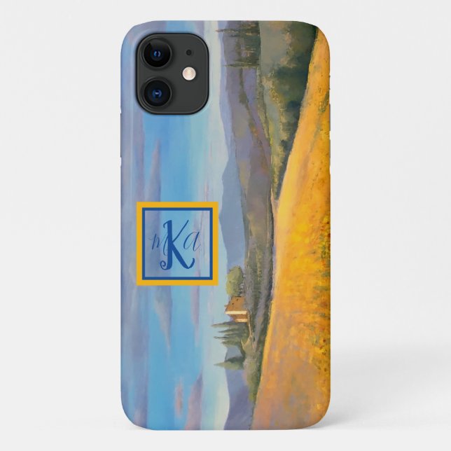 Sunflower Field Tuscany Painting to Personalise Case-Mate iPhone Case (Back)