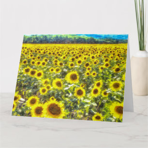 Sunflower Field Vincent Van Gogh Card