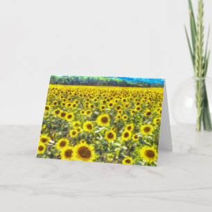 Sunflower Field Vincent Van Gogh Card
