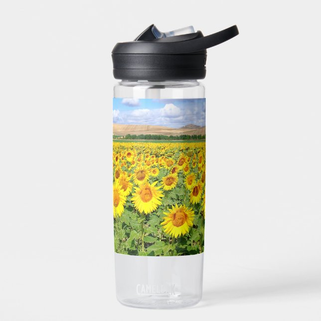 Sunflower field water bottle (Left)