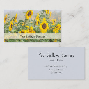 Sunflower Field Yellow Green Beautiful Business Card