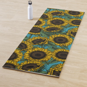 Sunflower field yoga mat