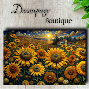 Sunflower Fields Decoupage Tissue Paper