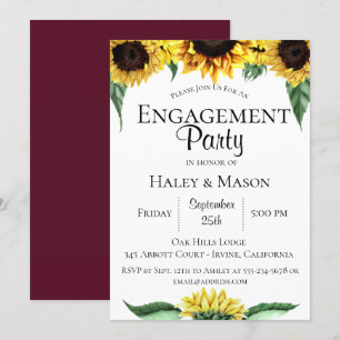 Sunflower Fields Engagement Party Invitation