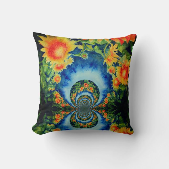 Sunflower fields forever cushion (Front)