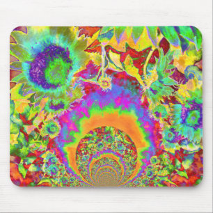Sunflower Fields Forever - orange Mouse Pad