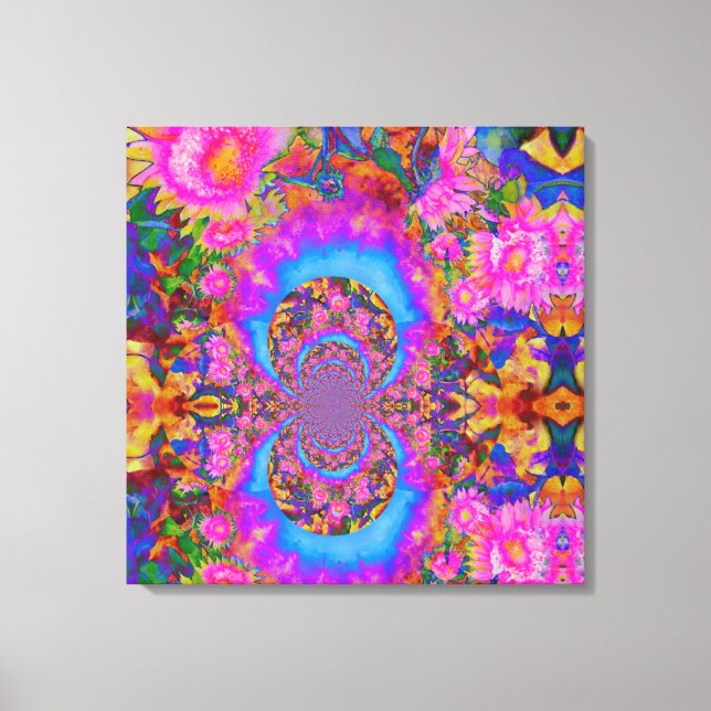 Sunflower fields forever -pink canvas print (Front)