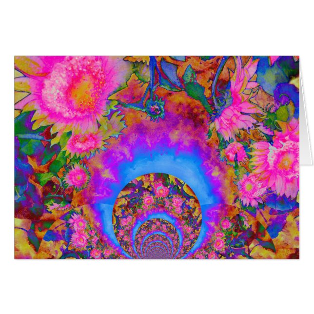 Sunflower fields forever, retro  pink sunflowers  (Front Horizontal)