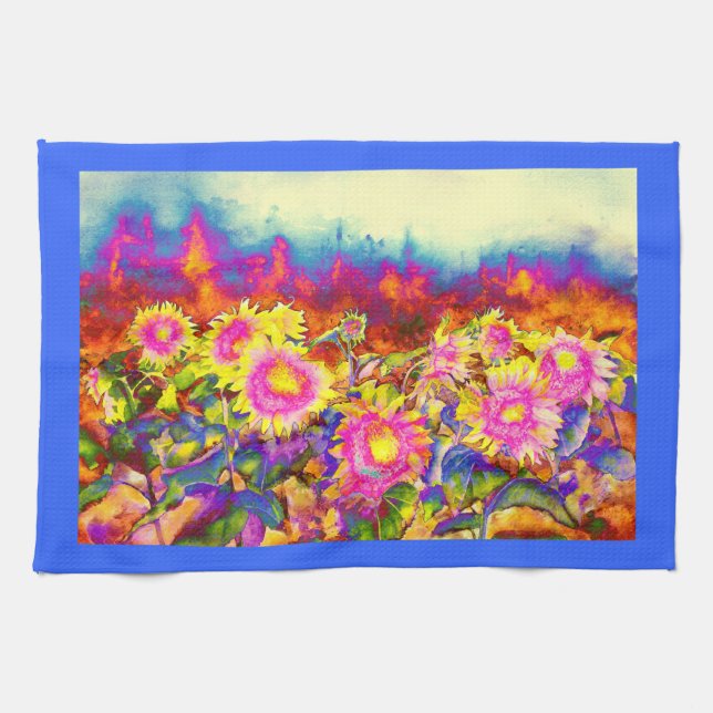 Sunflower Fields Tea Towel (Horizontal)