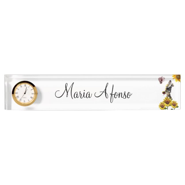 Sunflower Fireman Desk Nameplate (Front)