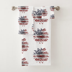 Sunflower flag  bath towel set