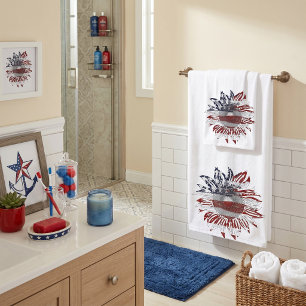 Sunflower flag  bath towel set