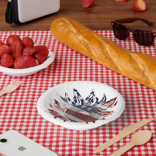 Sunflower flag  paper plate (Picnic)