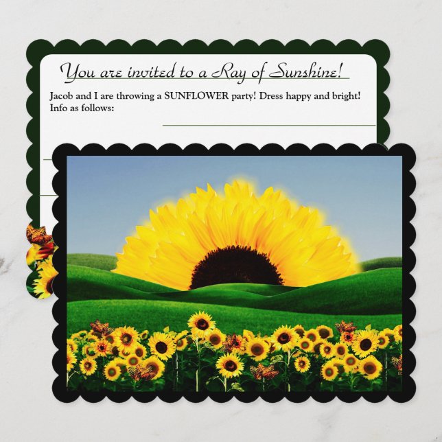 SUNFLOWER Flat Holiday Card (Front/Back)