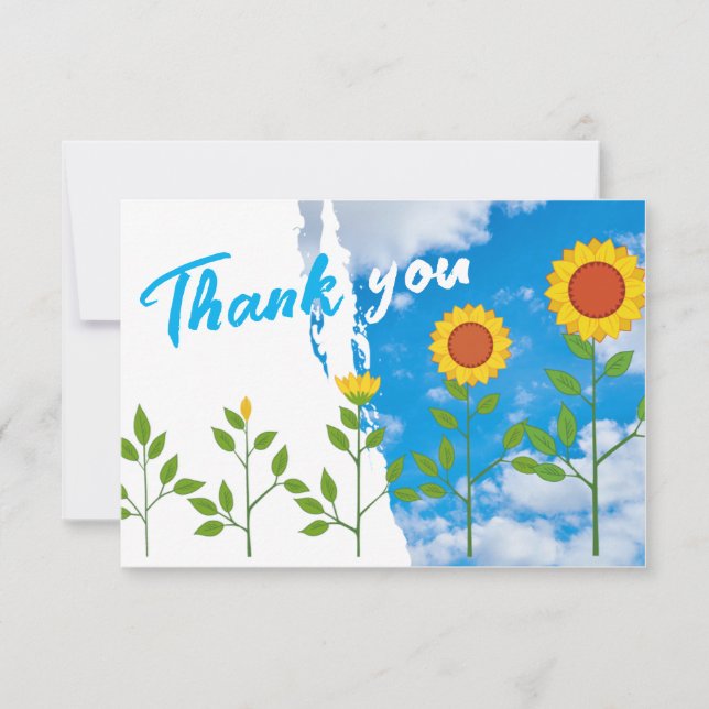 Sunflower Flat Thank You Card (Front)