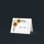 Sunflower Floral 16th Birthday Thank You Card<br><div class="desc">Create a modern Sunflower Floral thank you card with this cute template featuring beautiful rustic floral bouquet, geometric gold effect frame, with modern simple typography. TIP: Matching wedding suite cards like RSVP, wedding programs, banners, tapestry, gift tags, signs, and other wedding keepsakes and goodies are available in the collection below...</div>