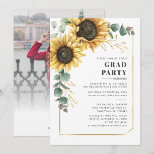 Sunflower Floral 2025 Graduation Party Invitation