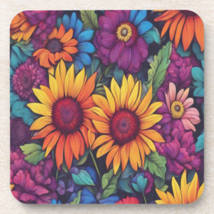 Sunflower Floral #212 - Coasters