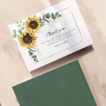 Sunflower Floral 60th Birthday Party Thank You Card<br><div class="desc">For all those who showed up to celebrate your special day with you,  this elegant botanical geometric floral thank you card featuring sunflowers and eucalyptus foliage for when you want to say thank you to your guests. Easily add your custom message on by clicking the "Personalise" button.</div>