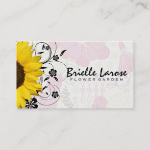 Sunflower Floral Background Business Card