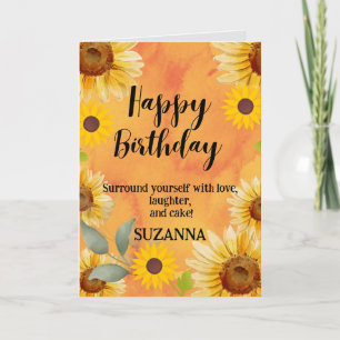 Sunflower Floral Birthday Card