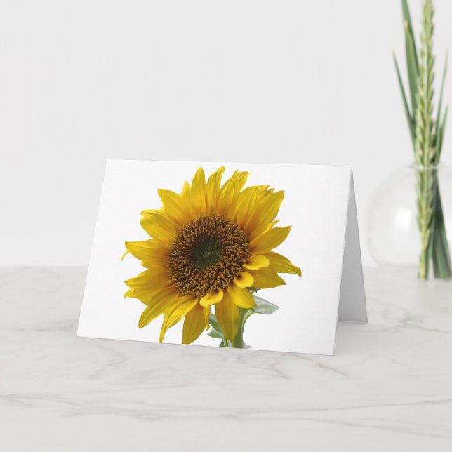 Sunflower Floral Blank Note Card (Front)