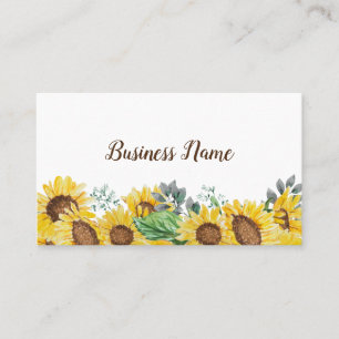 sunflower floral, boutique business card