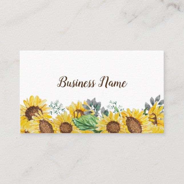 sunflower floral, boutique  business card (Front)