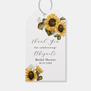 Sunflower Floral Bridal Shower Gift Tags