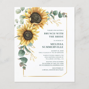 Sunflower Floral Bridal Shower Invitation