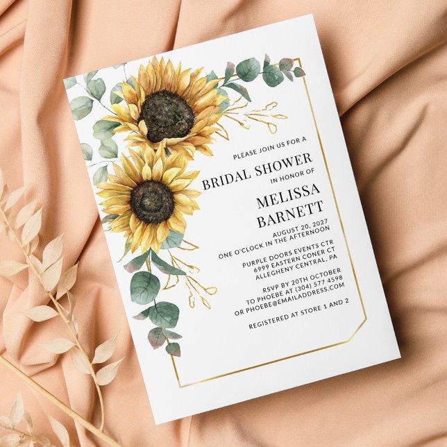 Sunflower Floral Bridal Shower Invitation (Creator Uploaded)