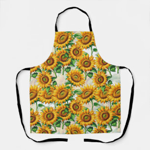 Sunflower Floral Cottagecore Pattern Apron