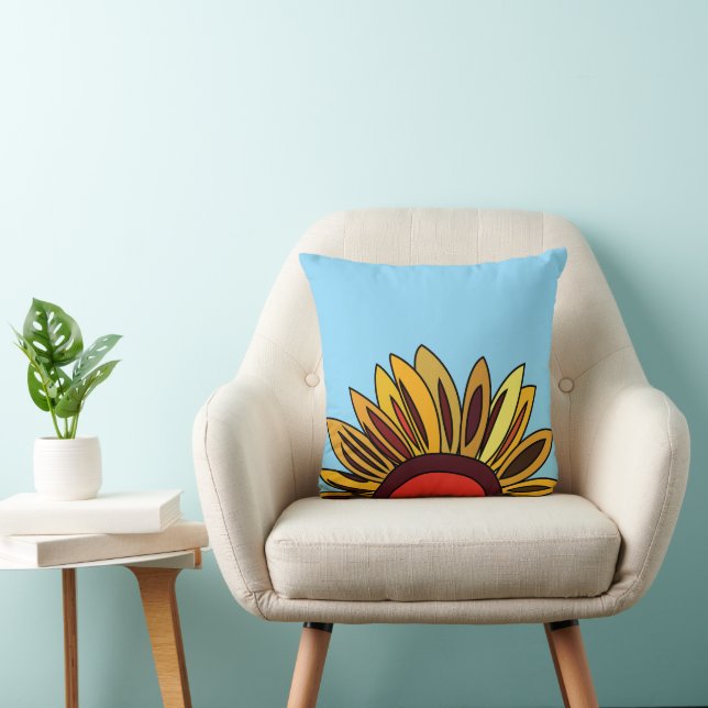 Sunflower Floral Cushion (Chair)