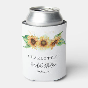 Sunflower Floral Custom Bridal Shower Can Cooler