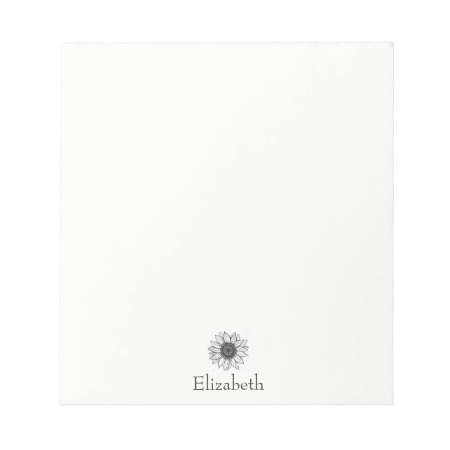 Sunflower Floral Custom Name Business  Notepad (Front)