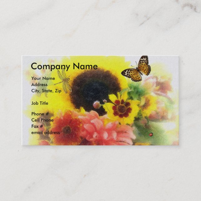 Sunflower Floral Design Business Card (Front)