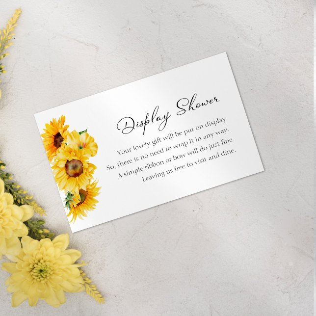 Sunflower Floral Fall Bridal Shower Display Shower Enclosure Card (Creator Uploaded)