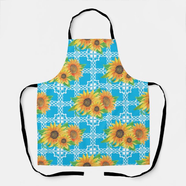 Sunflower Floral Frog Apron (Front)