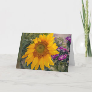 Sunflower Floral Garden Flower Art Note Card