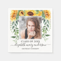 Sunflower Floral Graduation Photo Class of