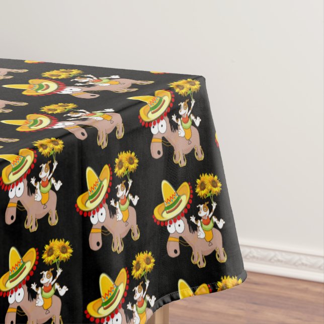 Sunflower Floral Horse Tablecloth (In Situ)