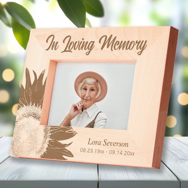 Sunflower Floral Memorial Etched Frames (Creator Uploaded)