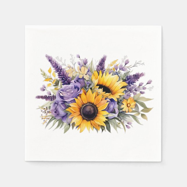Sunflower Floral Napkin (Front)