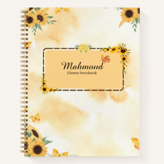 Sunflower Floral Notebook – Personalised Flower Jo