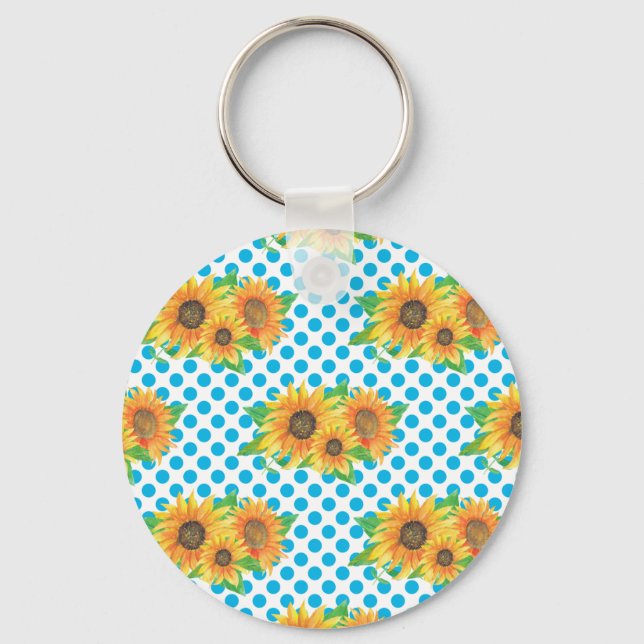 Sunflower Floral Outfits Key Ring (Front)