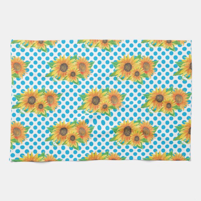 Sunflower Floral Outfits Tea Towel (Horizontal)