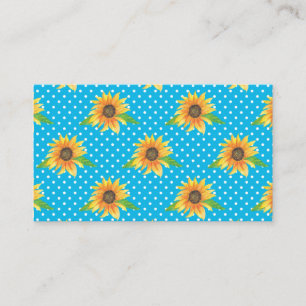 Sunflower Floral Outline Business Card