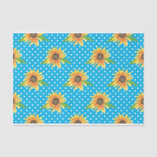 Sunflower Floral Outline Tissue Paper (Front)